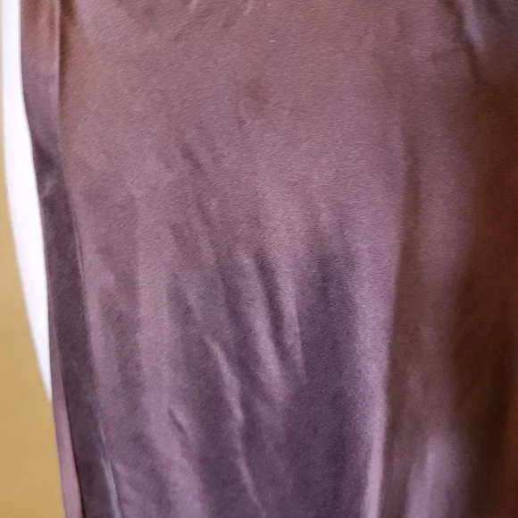 Doen Elowen 100% Silk Skirt With Ecru Lace Trim In Brown Cafe NWOT - Picture 5 of 6